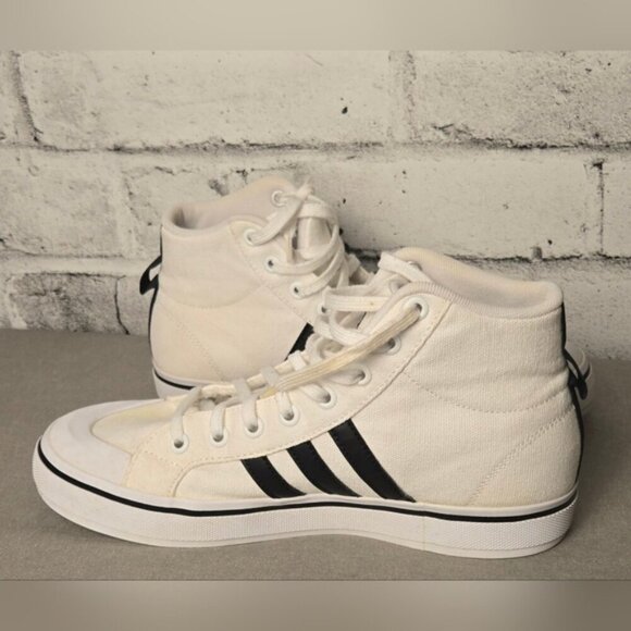 Adidas Women's Bravada 2.0 Mid White and Black High-Top Sneakers - Picture 7 of 11